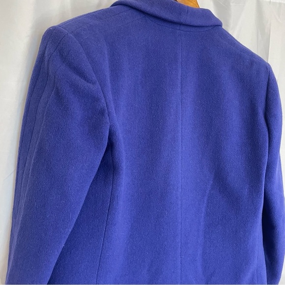 BORELLI Women’s Vintage Blue Purple Wool Heavy Blazer Coat‎ Lined Size 14 - Picture 10 of 11